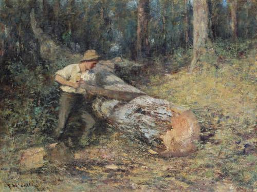 Frederick Mccubbin Sawing Timber Germany oil painting art